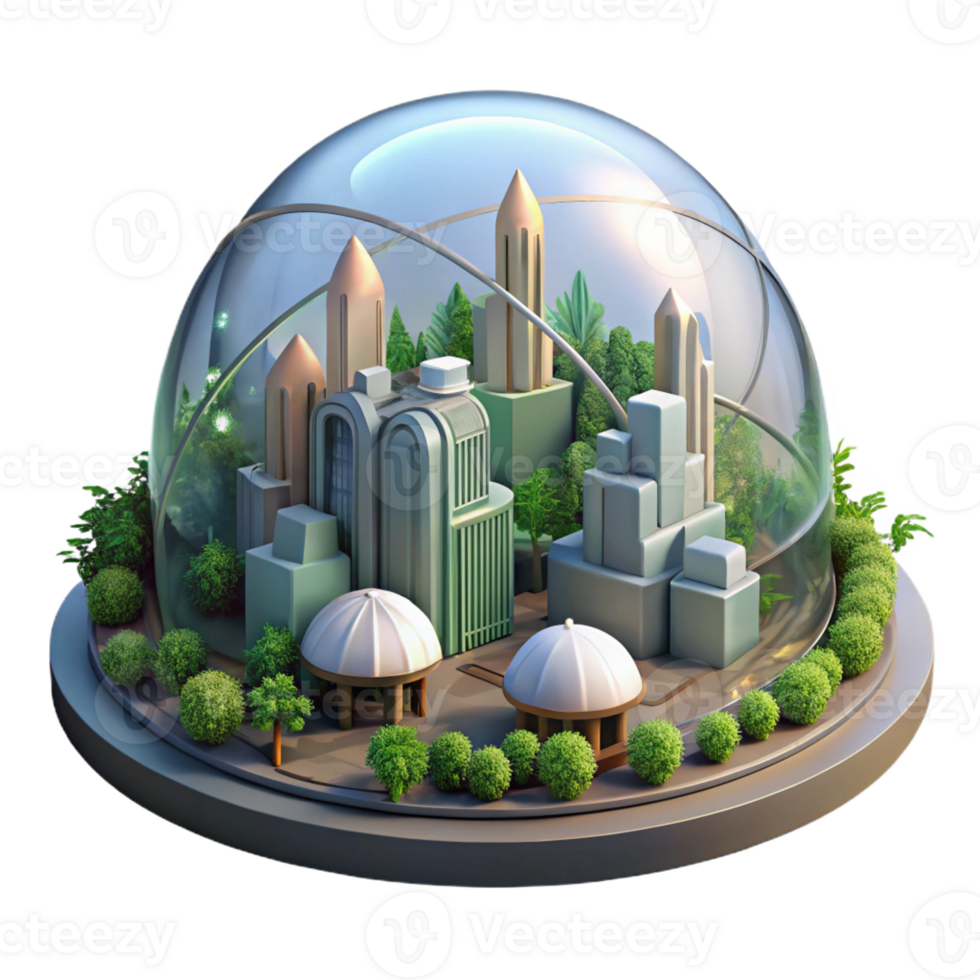 dramatic minimalist A Futuristic City Built Inside a Giant G professional png