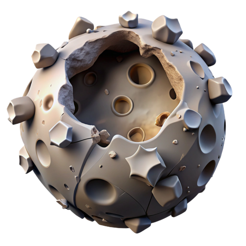 wonderful traditional Asteroid Impact Crater Cutout with Debris Field detailed png