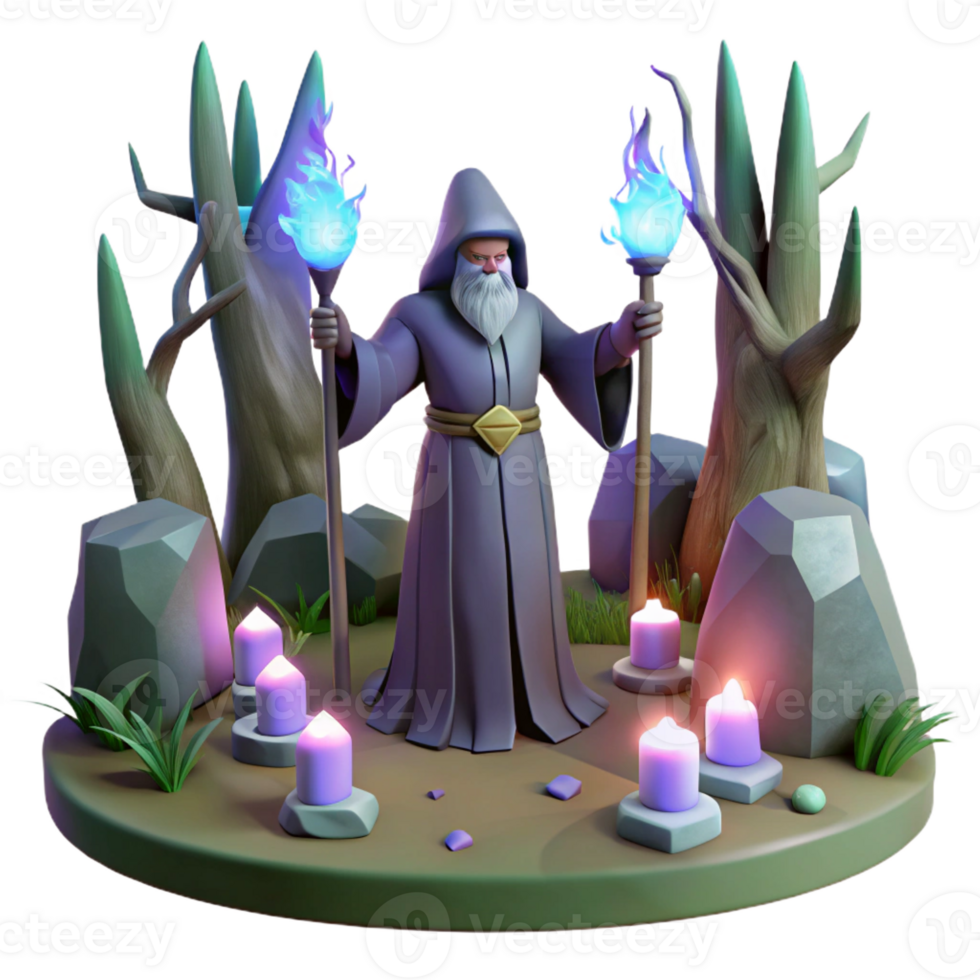 elegant creative A Fearsome Orc Chieftain Wielding a Bloo high resolution png