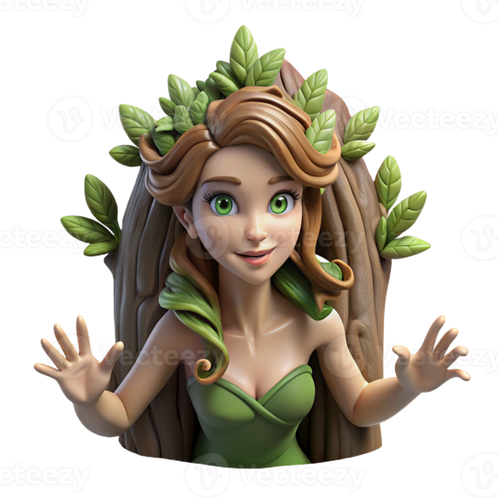 wonderful abstract A Dryad Emerging from a Tree Tru premium png