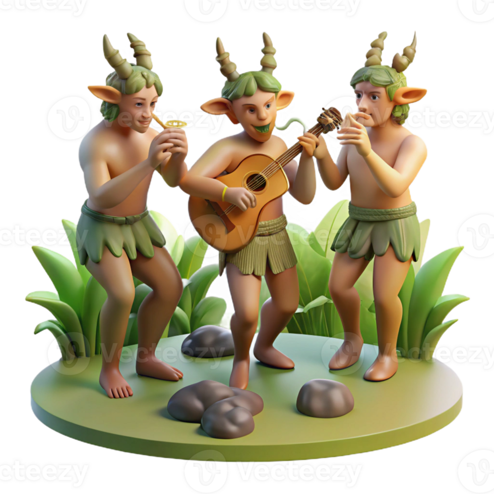 serene classic A Group of Satyrs Playing Music in a Fores high resolution png