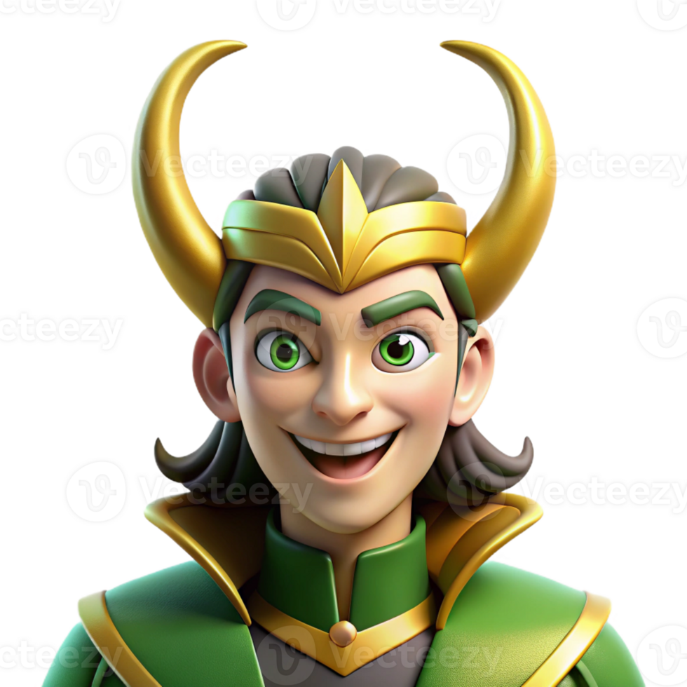 stunning artistic Loki the Trickster God with a Mischievo professional png