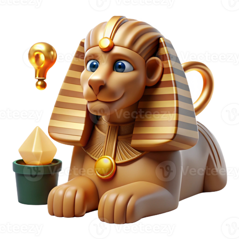 impressive minimalist A Sphinx Posing a Riddle Mysterious And 4K png