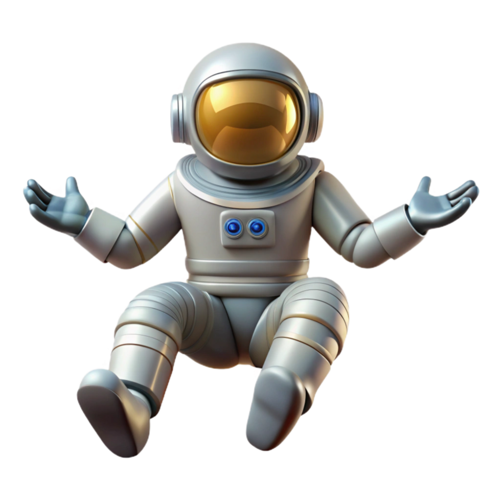 dramatic artistic Astronaut Floating Zero Gravity Pose Transparent Background png