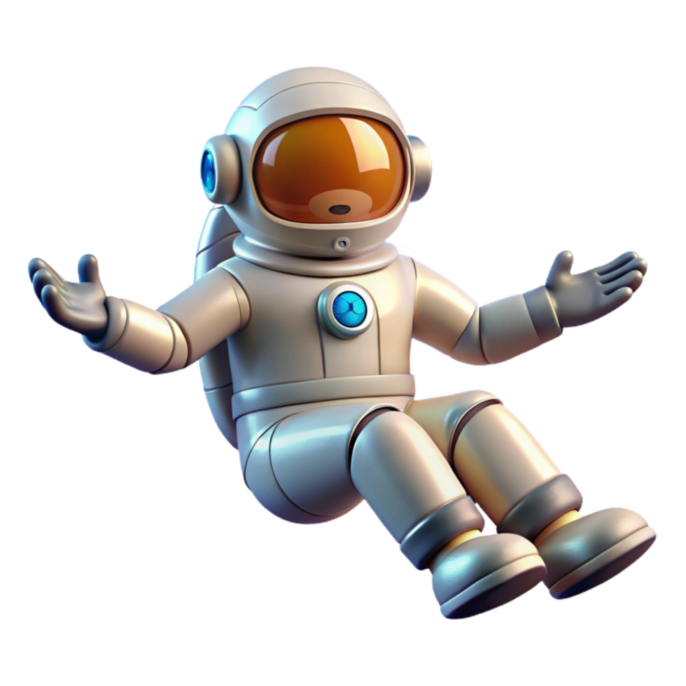 magnificent vintage Astronaut Floating Zero Gravity Pose Transparent Background original png
