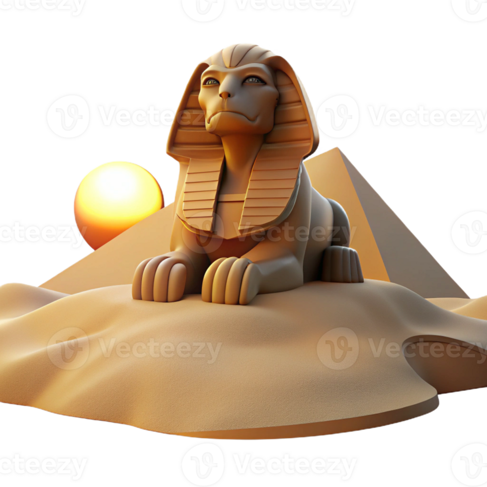 magnificent artistic A Mysterious Sphinx Perched on a Desert Du authentic png
