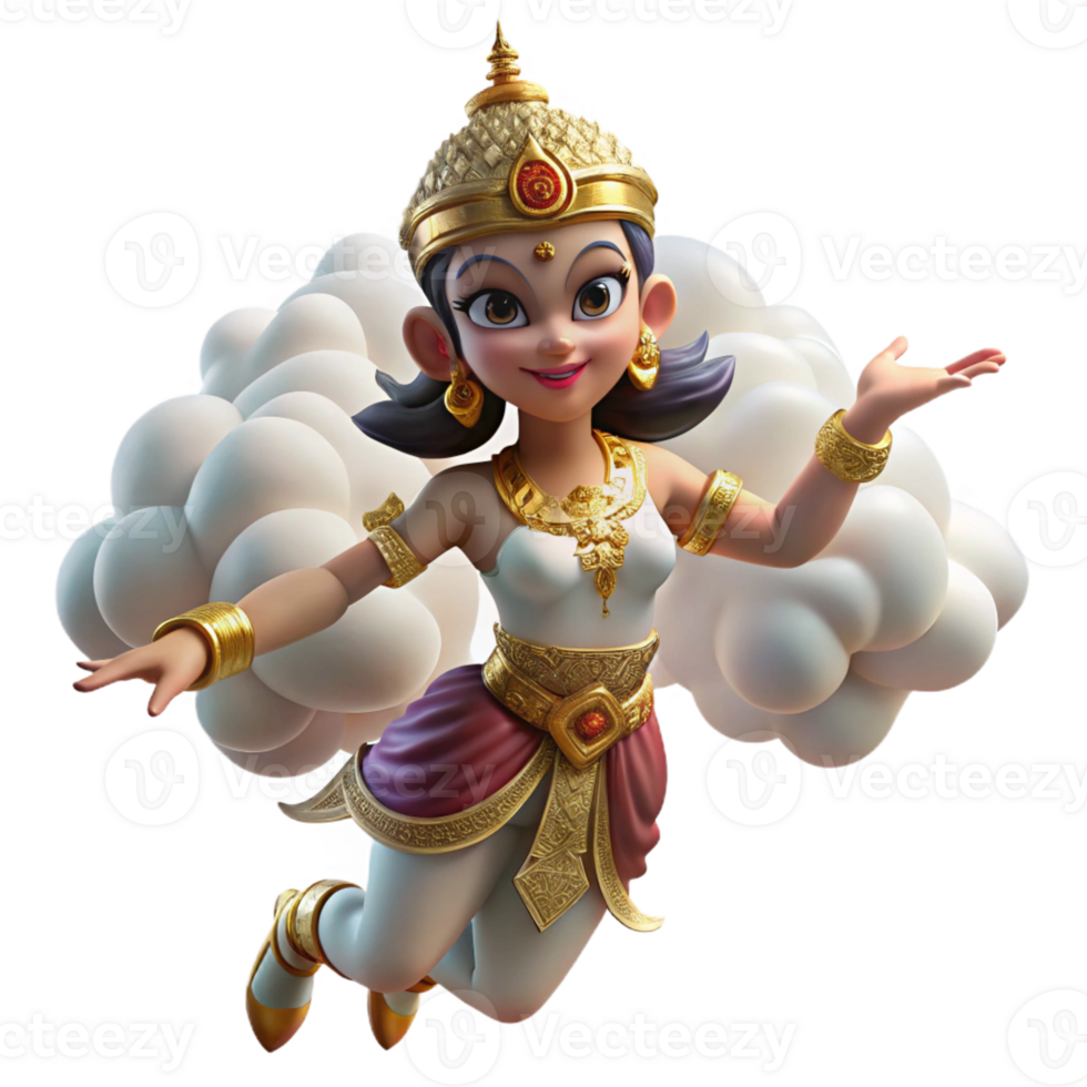 stunning creative Apsara Dancing in Clouds premium png