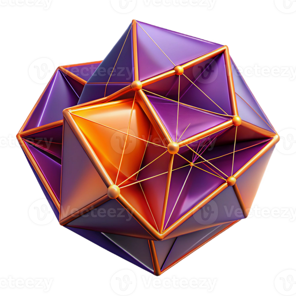 elegant artistic Fractured Geometric Shapes in Shades Of high quality png