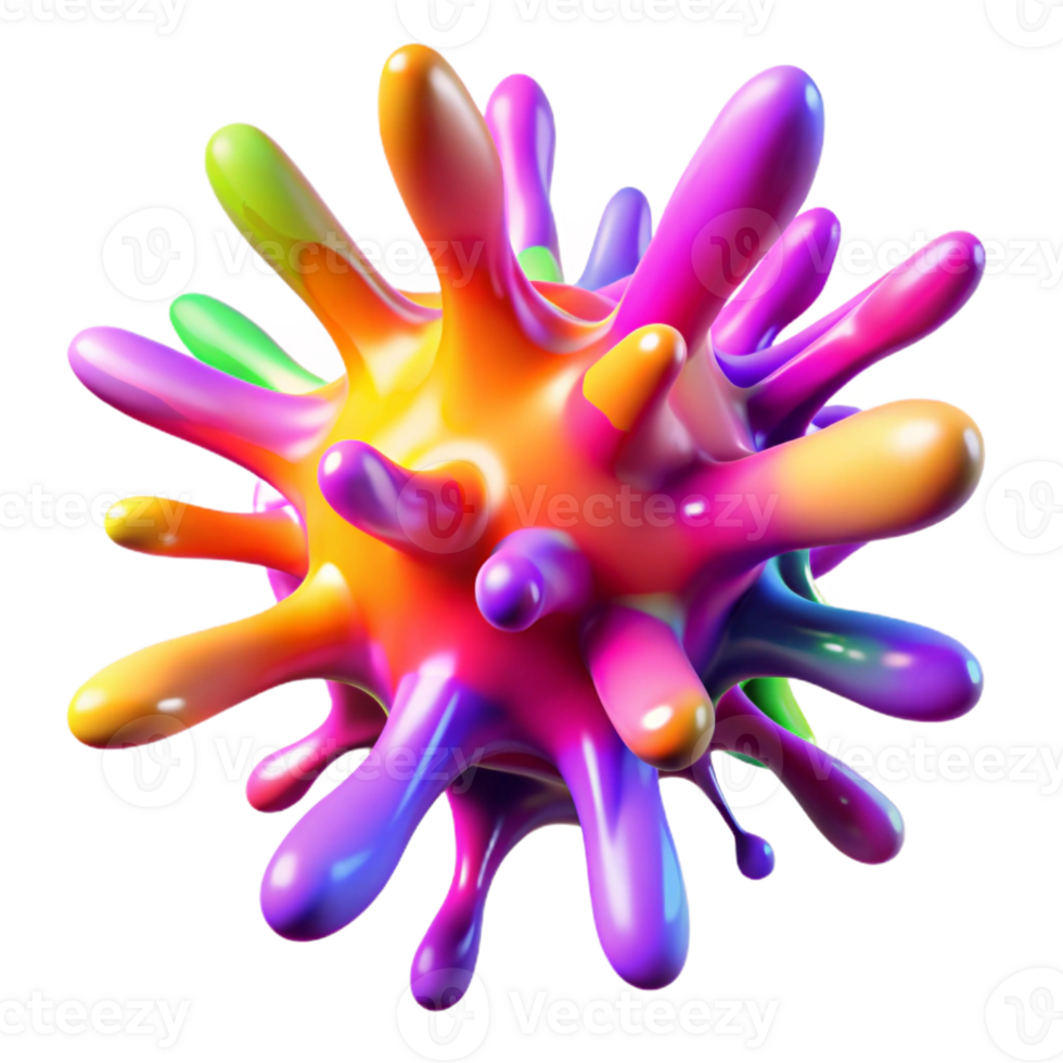 elegant modern A Chaotic Explosion of Vibrant Neon Pain original png