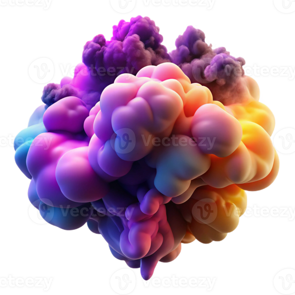 vibrant modern A Swirling Mass of Colorful Smoke Plumes high resolution png