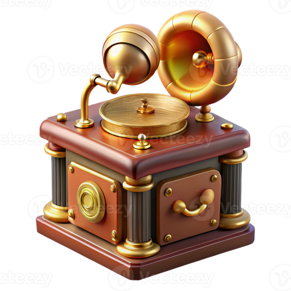 dramatic traditional A Delicate Steampunk Music Box Ornate Br authentic png
