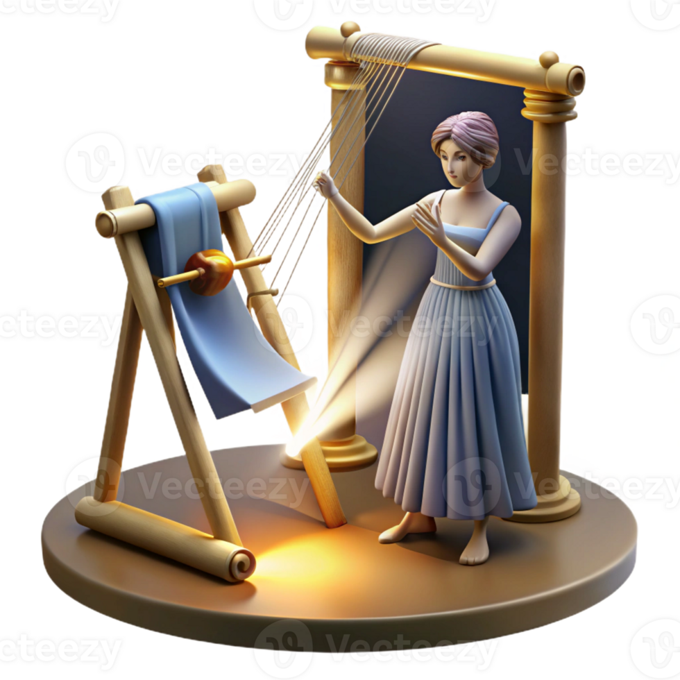 elegant artistic A Cunning Arachne Weaving a Tapestry Cha high resolution png