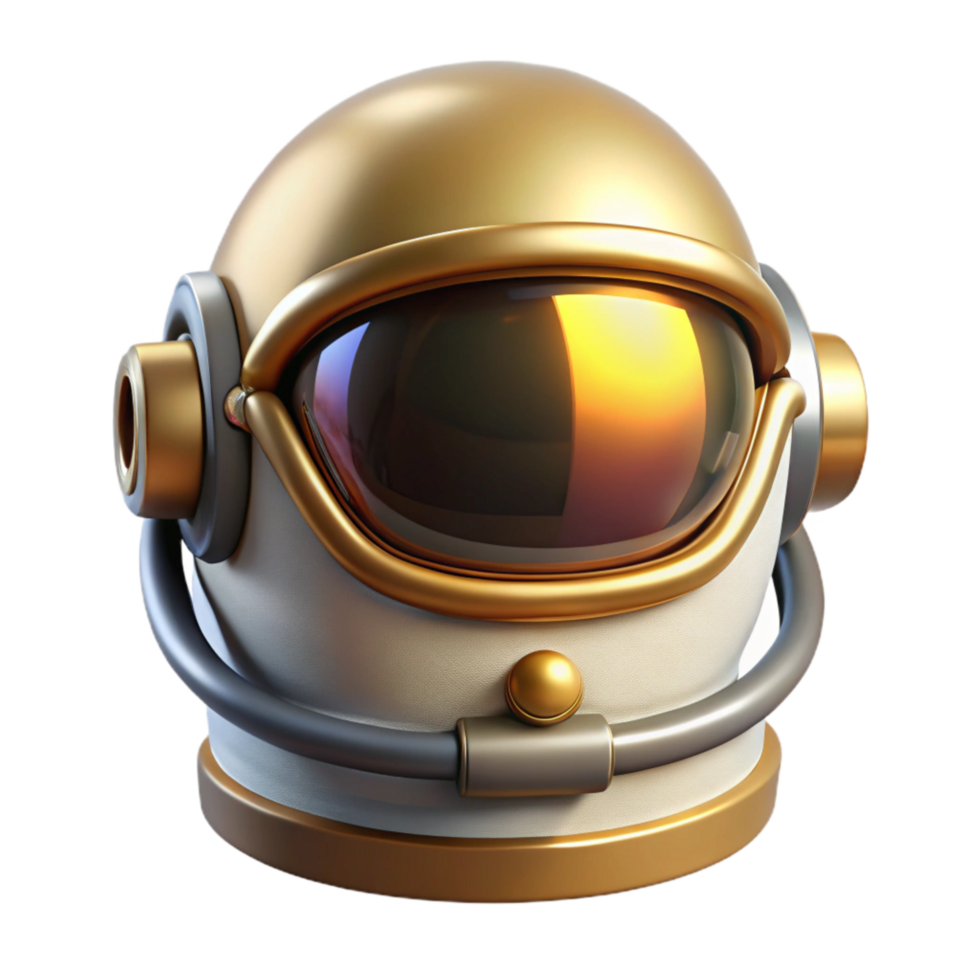 dramatic artistic Astronaut Helmet with Gold Visor Element exclusive png
