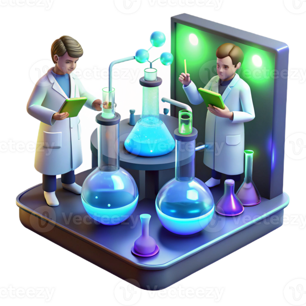 elegant vintage A Futuristic Laboratory Filled with Bubbl original png