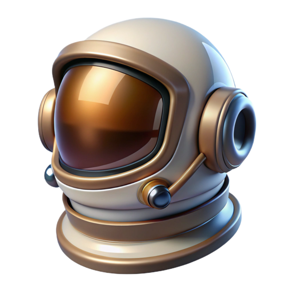 vibrant minimalist Astronaut Helmet with Reflective Visor Element detailed png