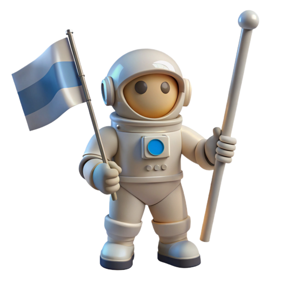 wonderful minimalist Astronaut Holding Flag with Space Background genuine png
