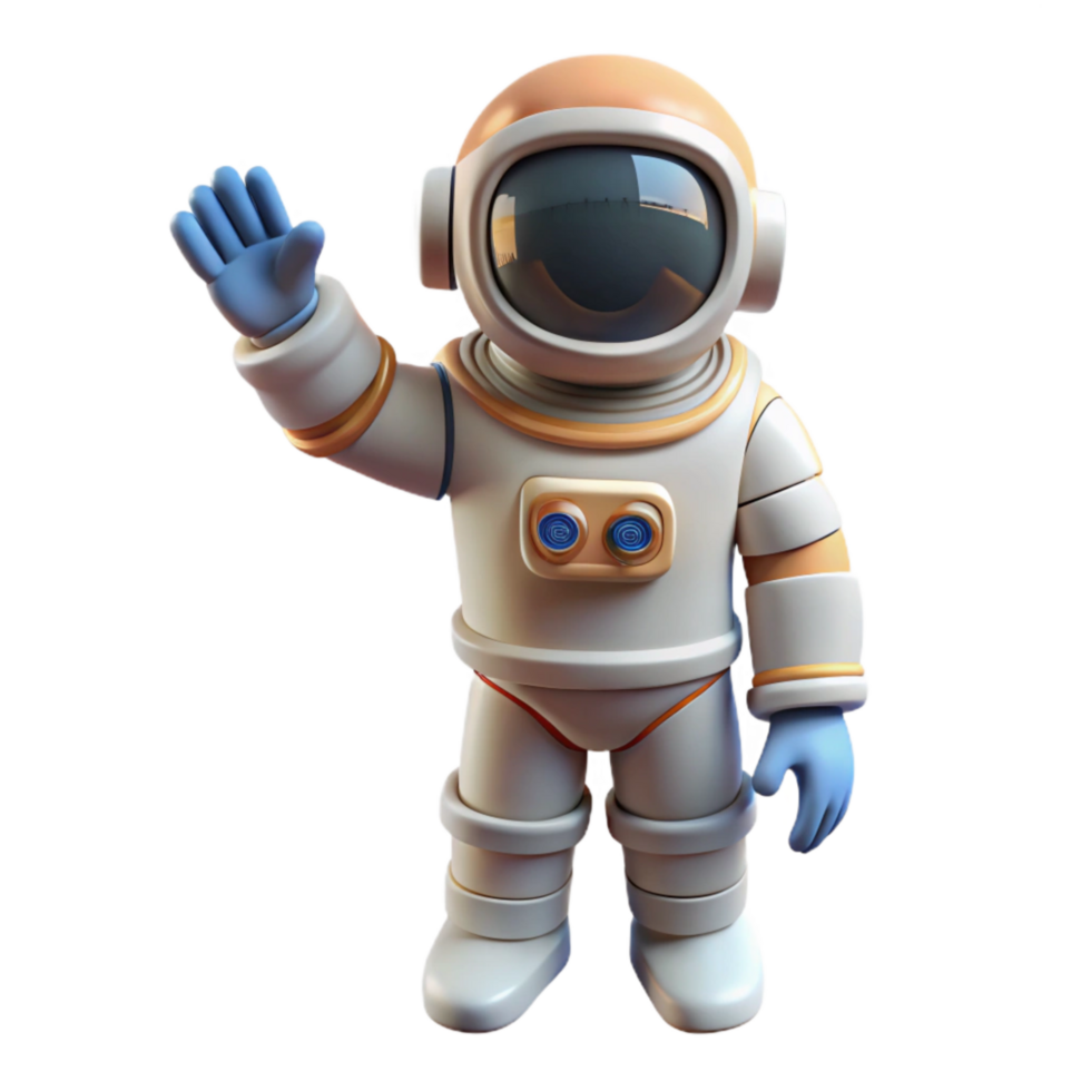 elegant rustic Astronaut in Space Suit Waving Element professional png