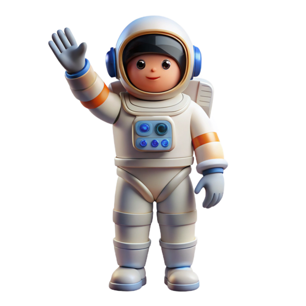 dramatic modern Astronaut in Space Suit Waving Element high quality png