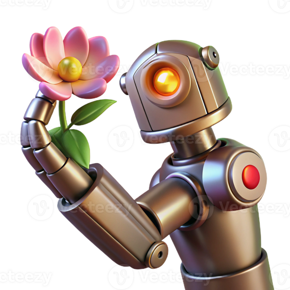 beautiful contemporary A Steampunk Robot Arm Holding a Delicate original png