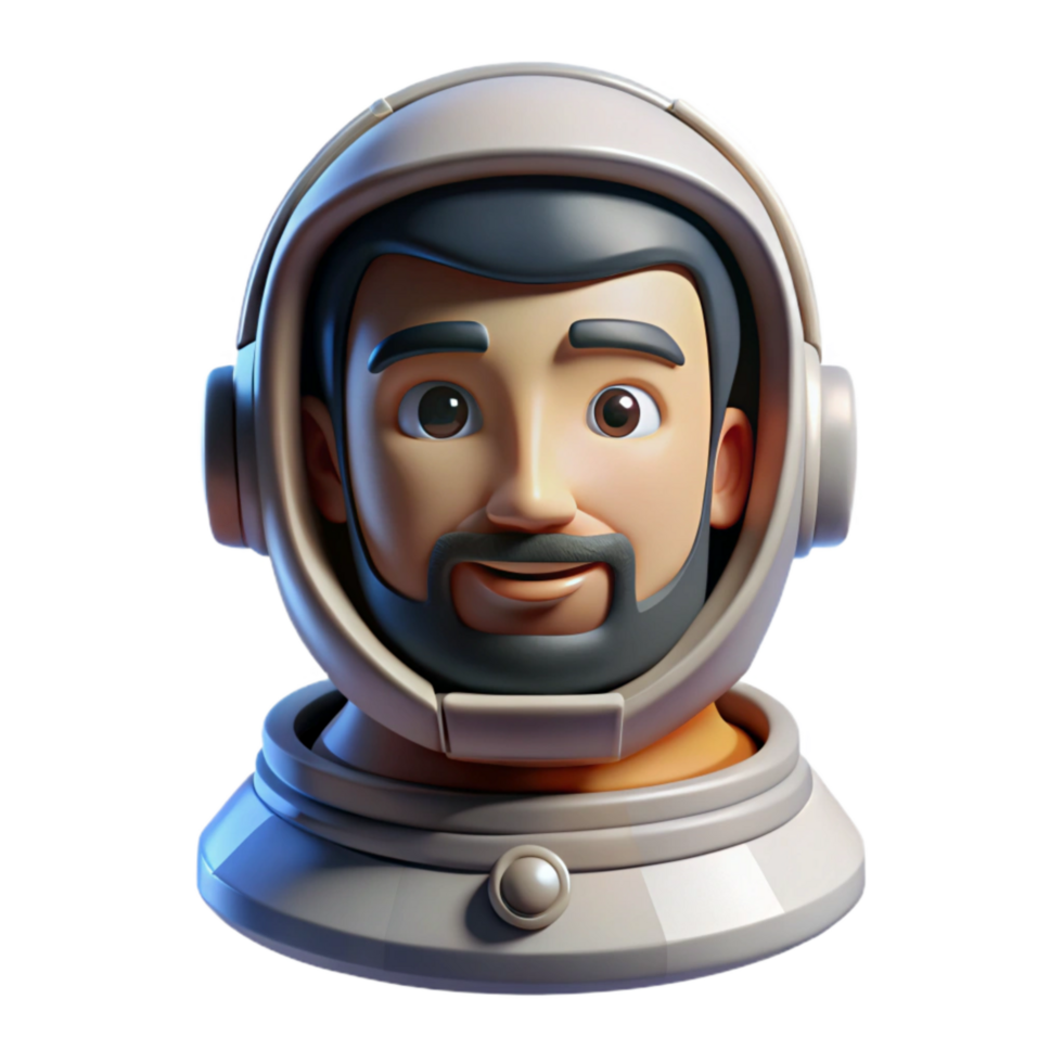 impressive minimalist Astronaut Portrait Inside Helmet Element authentic png
