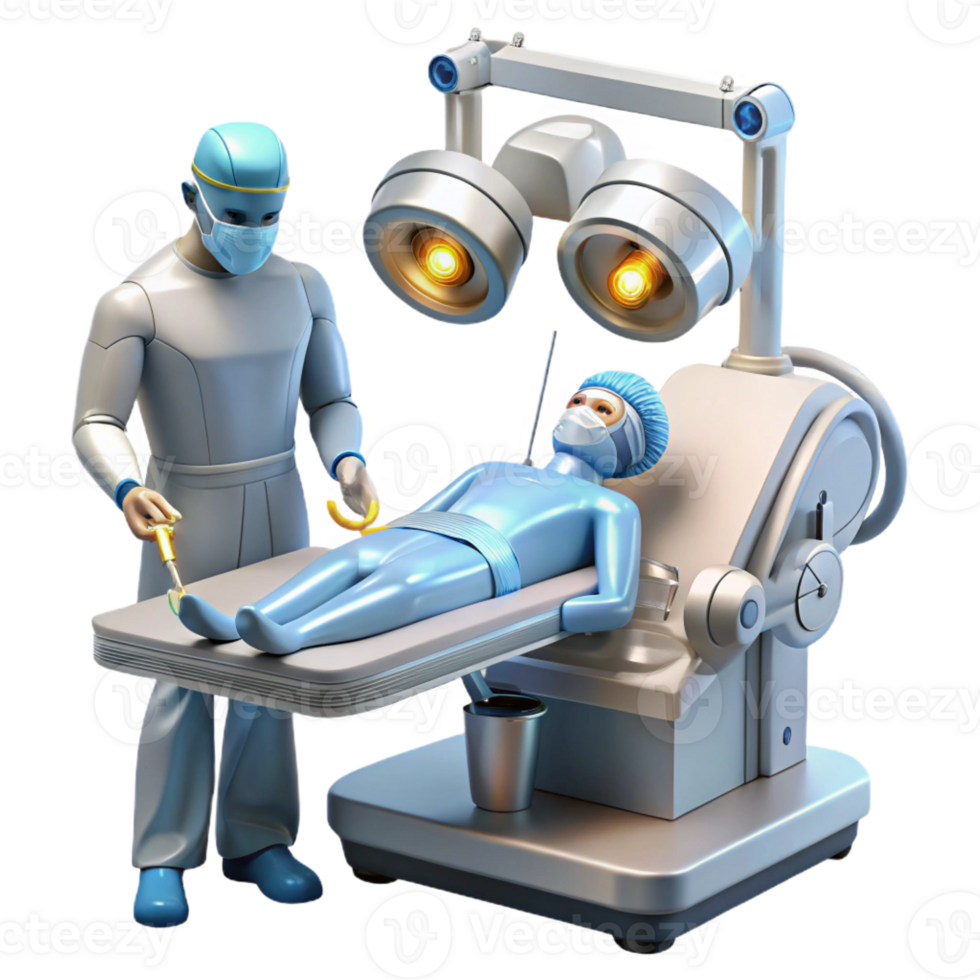 extraordinary contemporary A Robotic Surgeon with Intricate Gears A premium png