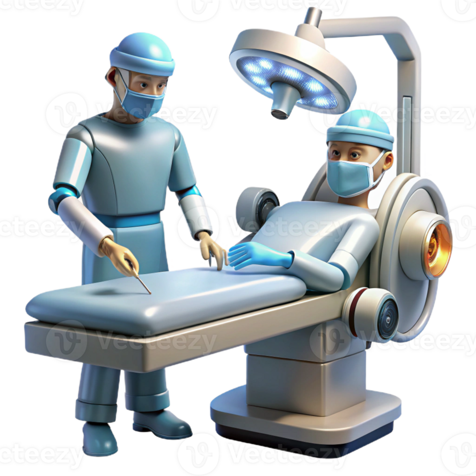 stunning traditional A Robotic Surgeon with Intricate Gears A detailed png