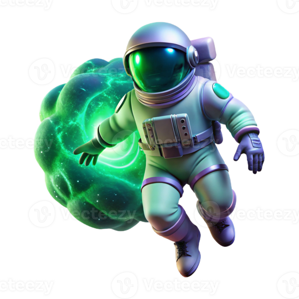 vibrant creative A Lone Astronaut Clad in a Bioluminescent high resolution png