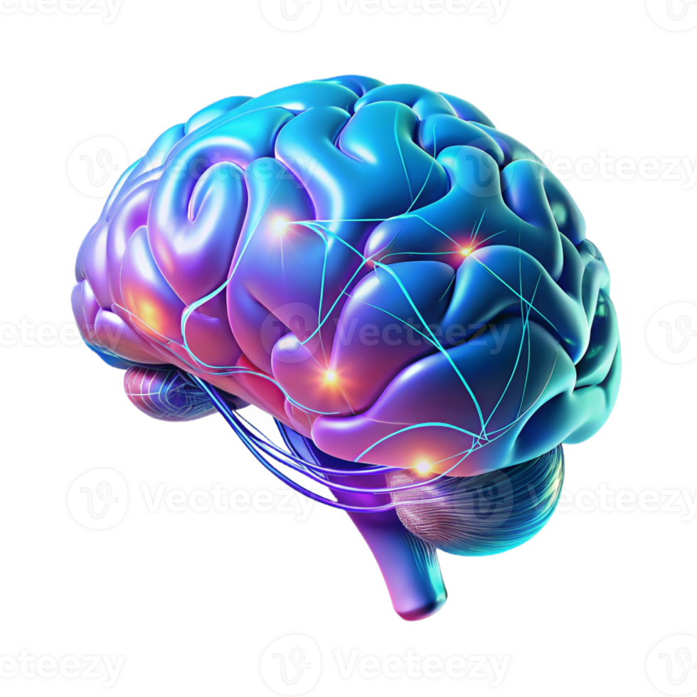 extraordinary artistic A Holographic Projection of a Human Brain high resolution png