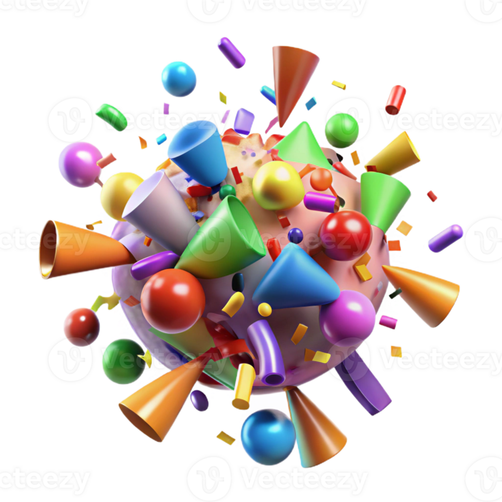 wonderful rustic A Chaotic Explosion of Colorful Confetti original png