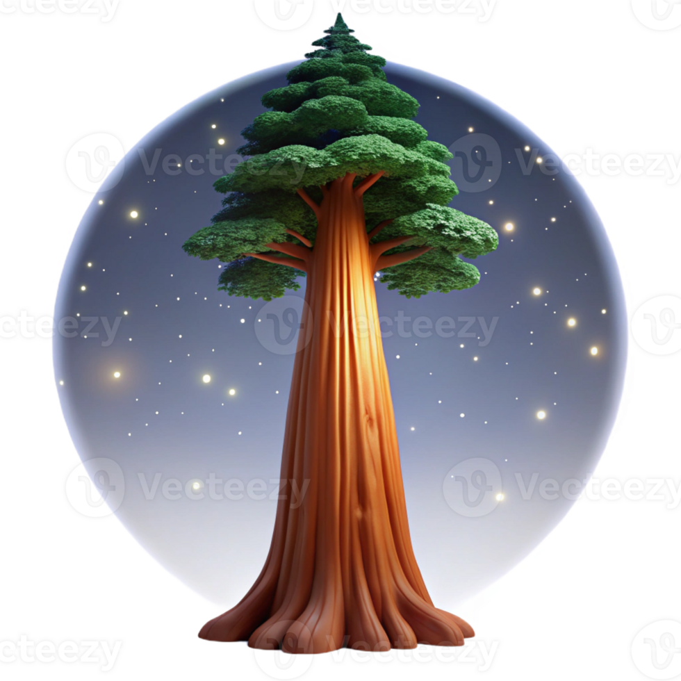 extraordinary artistic Giant Sequoia Reaching for the Sky high resolution png