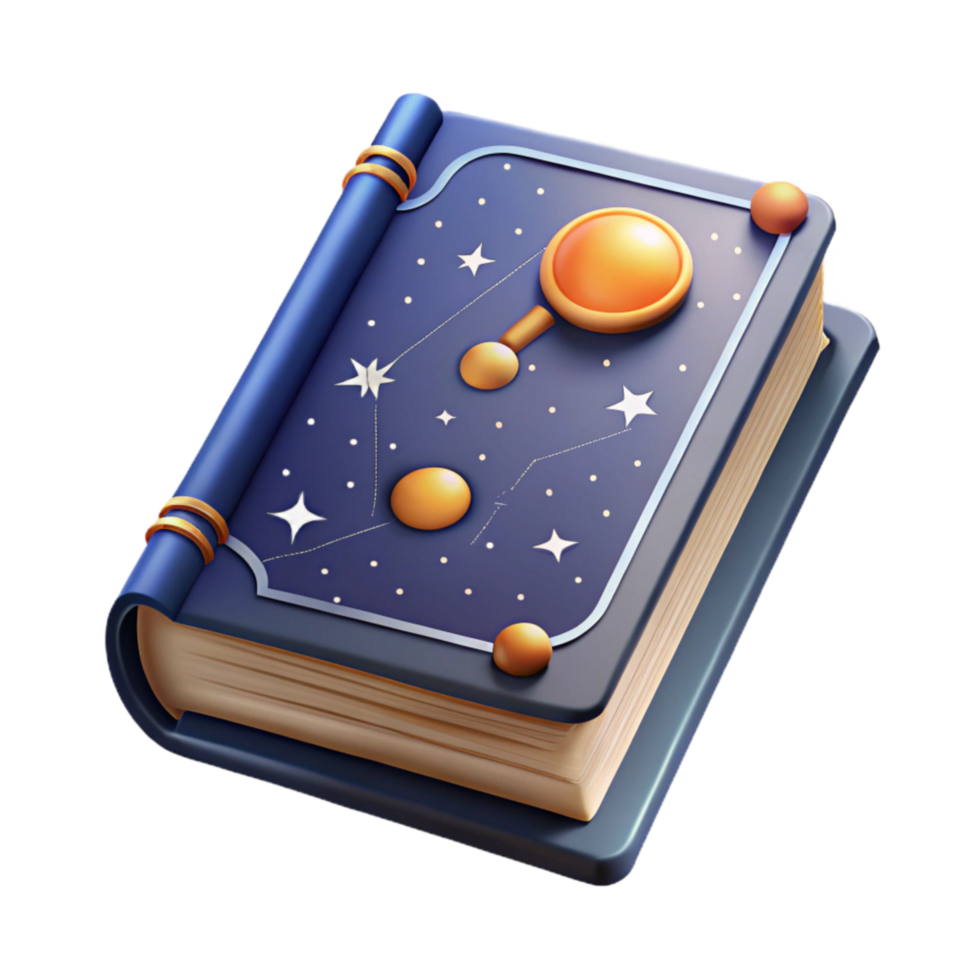 dramatic classic Astronomy Textbook Transparent Background with Star Charts high quality png