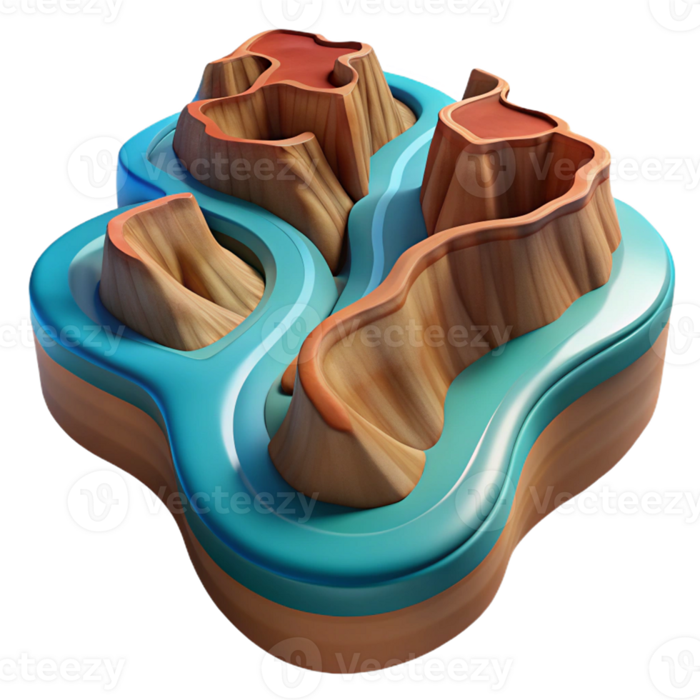 extraordinary rustic A Winding River Cutting Through a Canyon detailed png