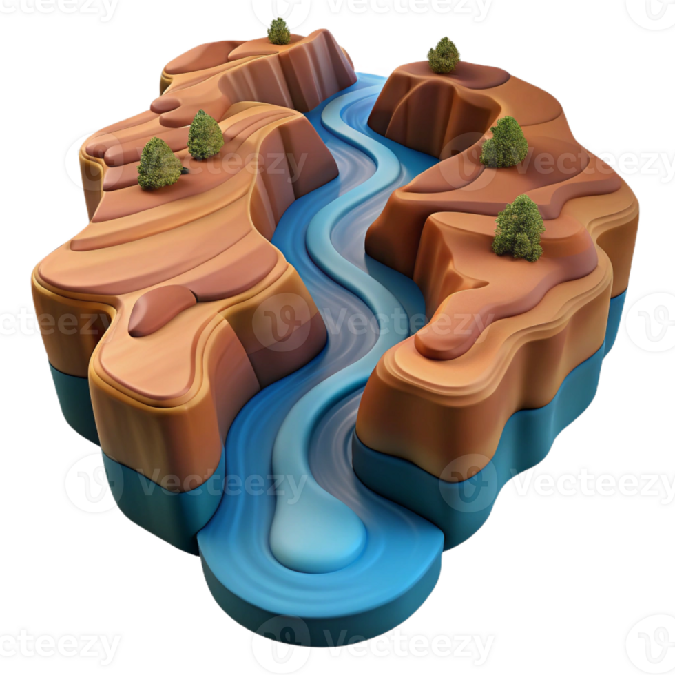 stunning rustic A Winding River Cutting Through a Canyon genuine png