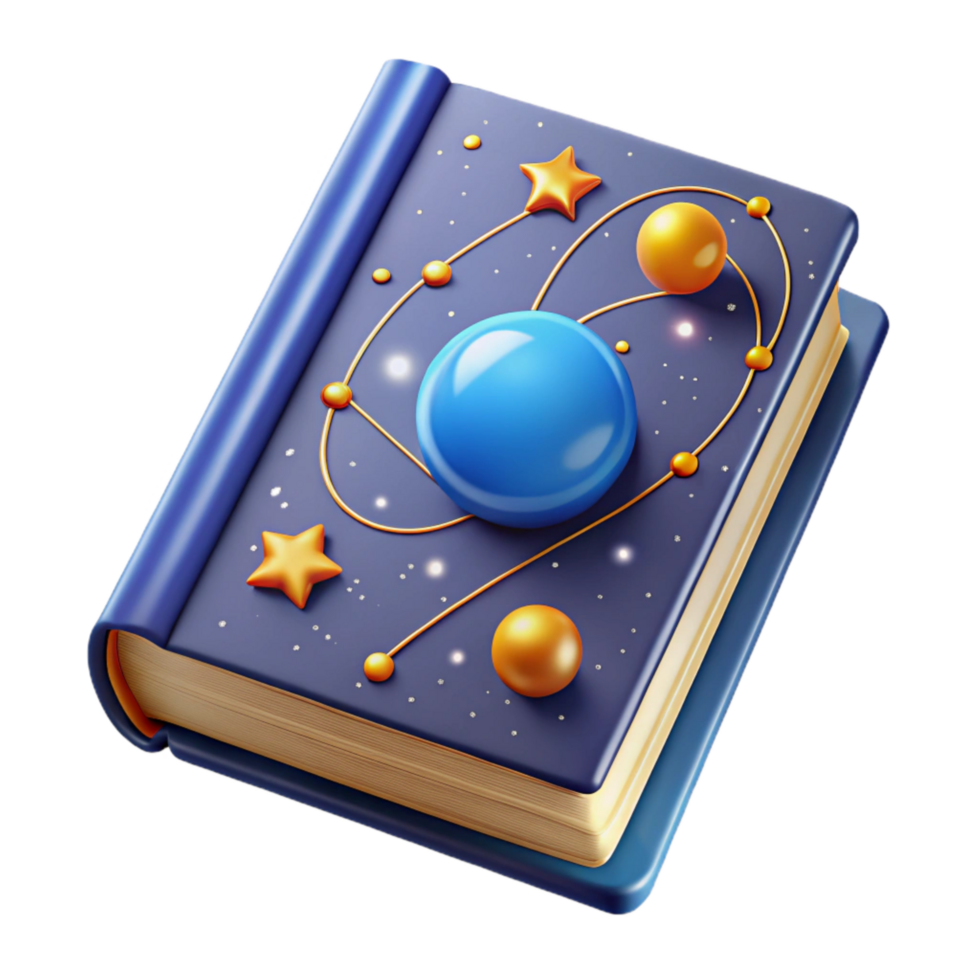 dramatic abstract Astronomy Textbook Transparent Background with Star Charts premium png