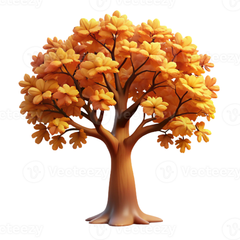 stunning minimalist A Majestic Oak Tree in Autumn Colorful exclusive png