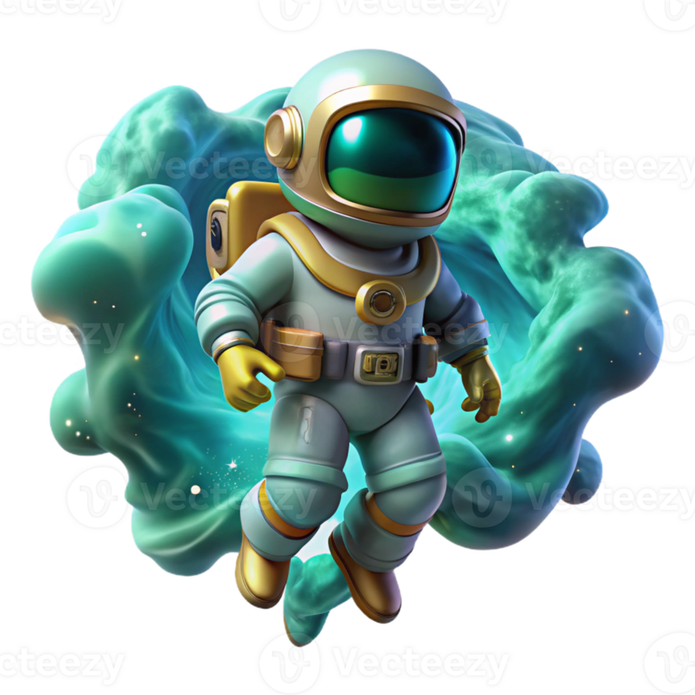 extraordinary artistic Astronaut in Bioluminescent Suit authentic png