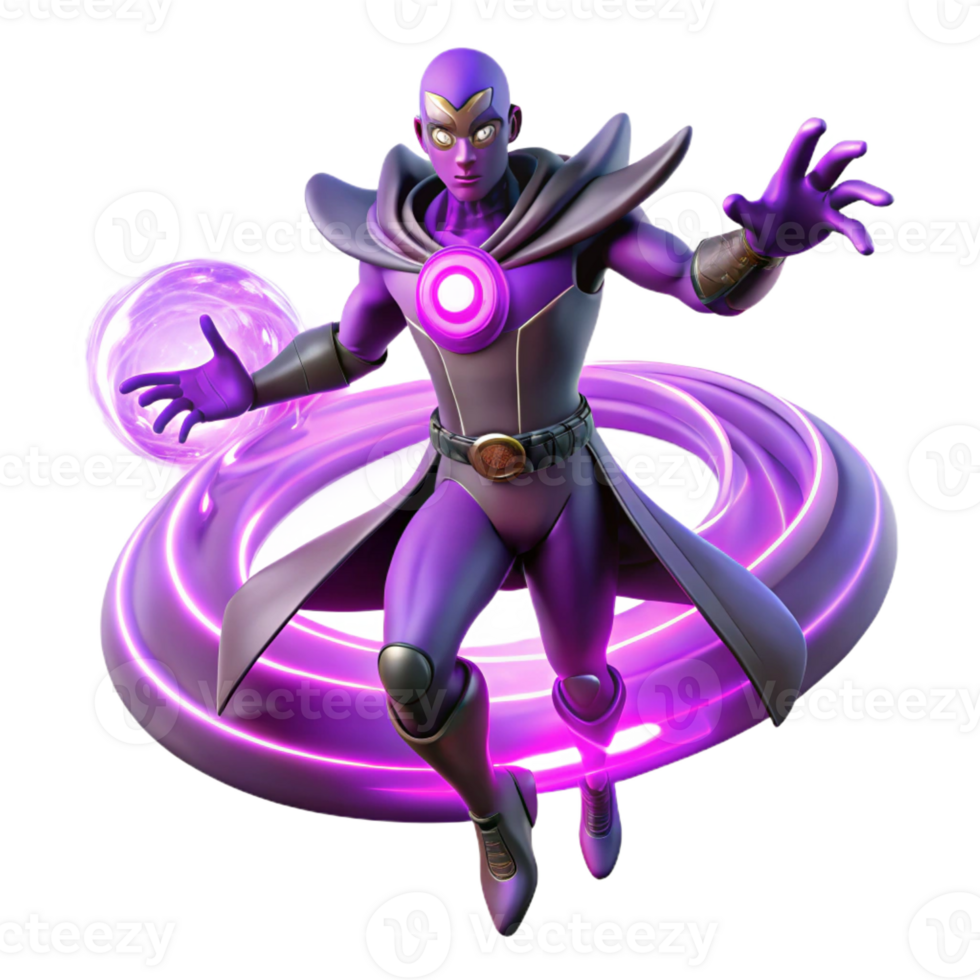 elegant traditional A Powerful Psychic with Glowing Purple professional png