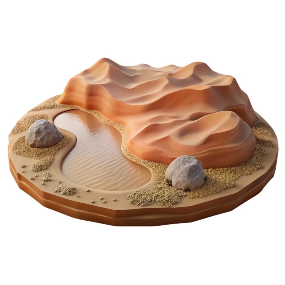 beautiful abstract Atacama Desert Dry Lakebed Barren Landscape Transparent Background high quality png