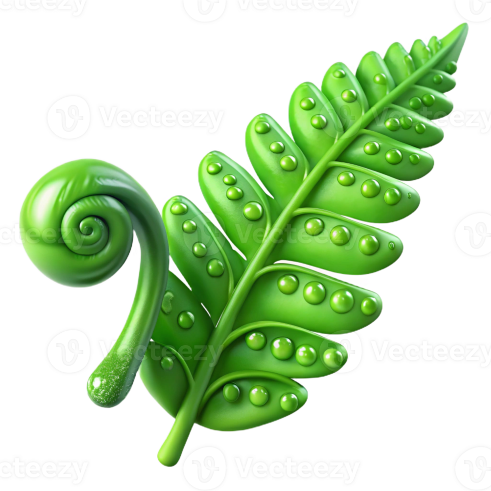 magnificent abstract A Lush Green Fern Unfurling Dew Drops C exclusive png