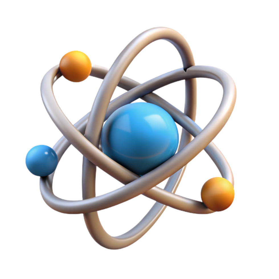 wonderful modern Atomic Nucleus Model 3d View on Transparent Background professional png