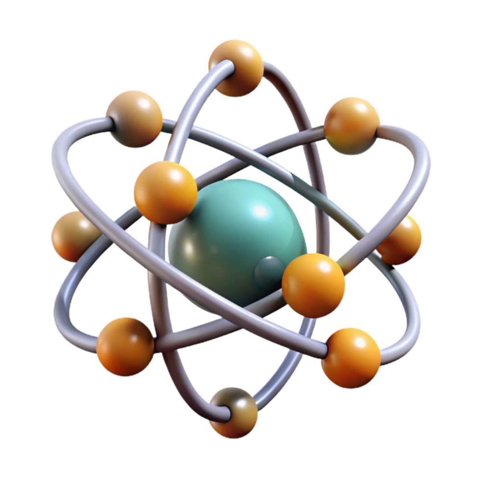 wonderful minimalist Atomic Structure Model 3d View authentic png