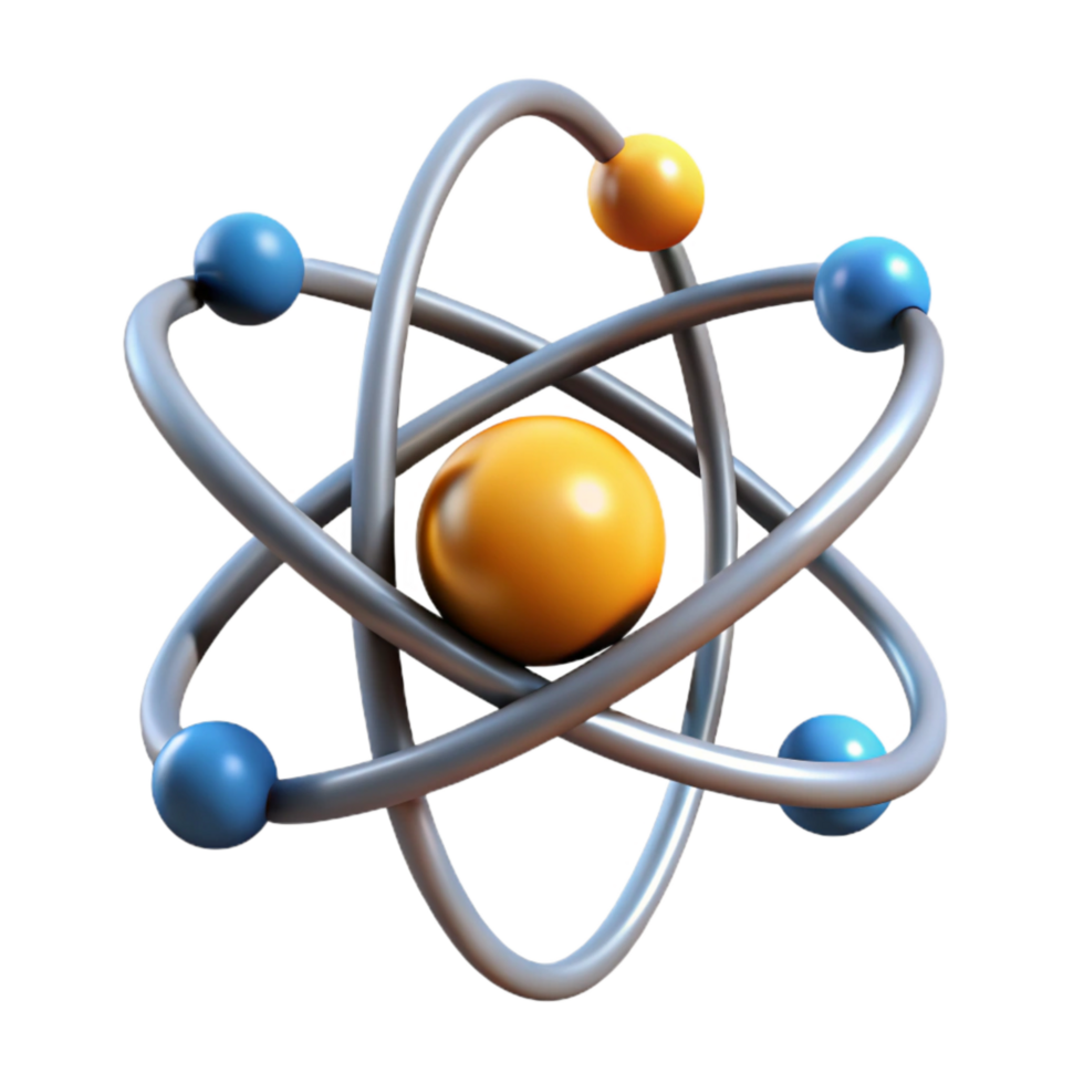 elegant minimalist Atomic Structure Model 3d View professional png