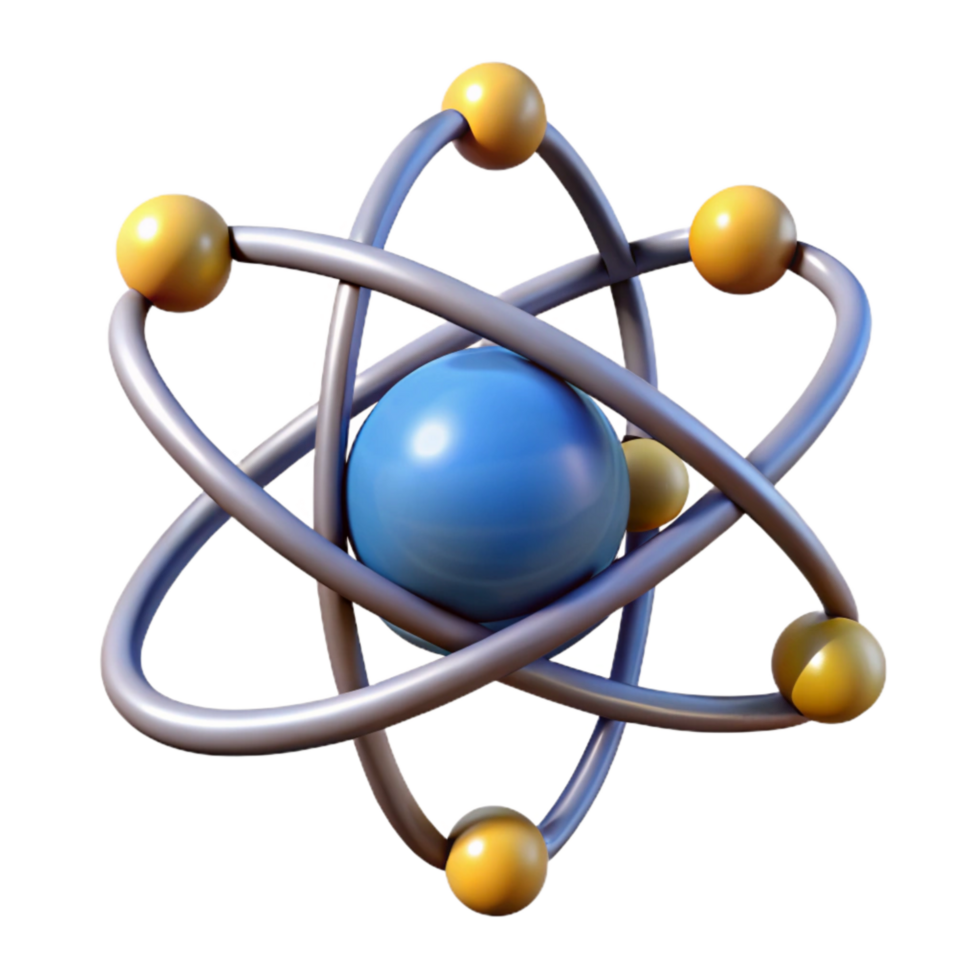 vibrant rustic Atomic Structure Model 3d View authentic png