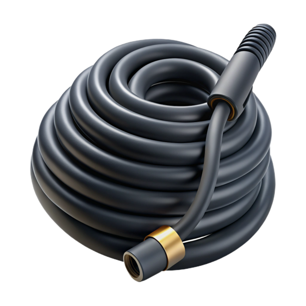 impressive contemporary Audio Cable Coiled Black Transparent Background Cutout detailed png