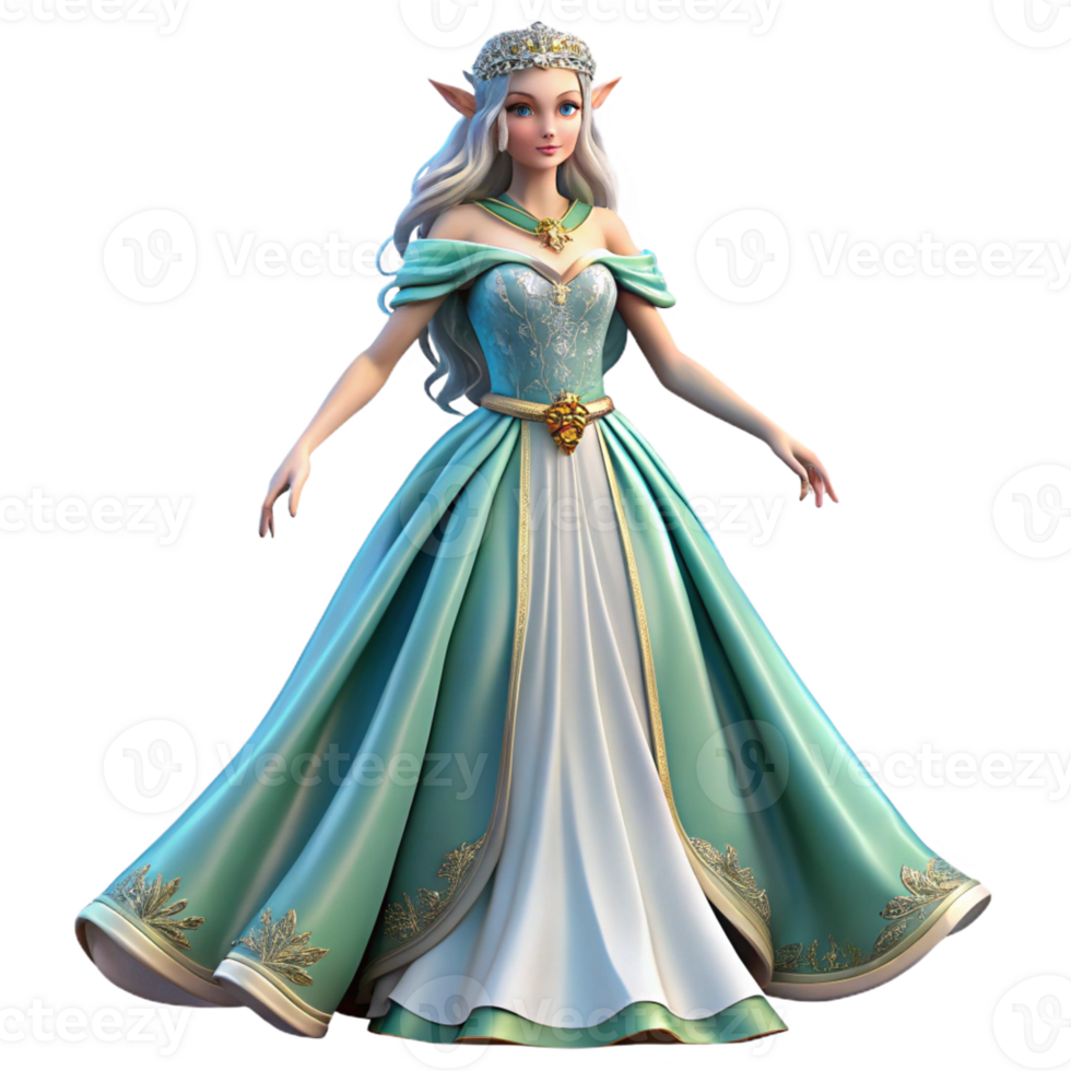 magnificent modern A Elf Princess in a Flowing Go high resolution png