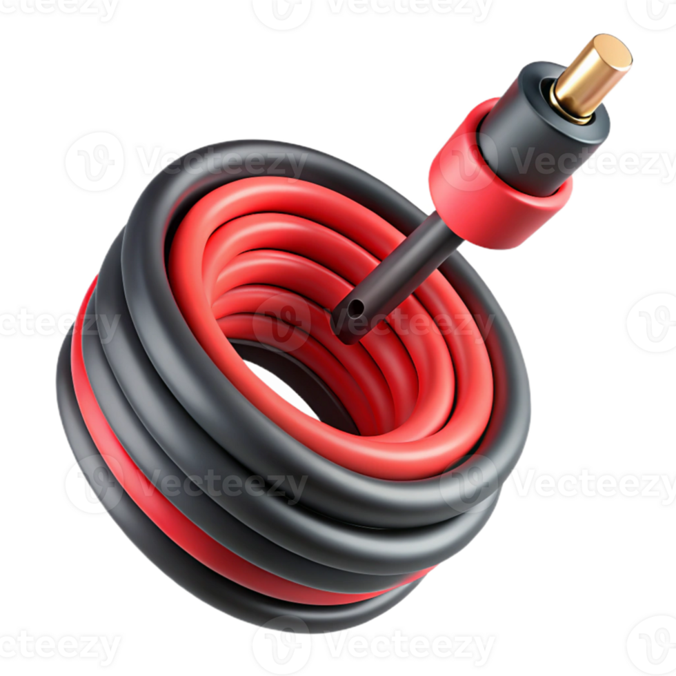 beautiful abstract Audio Cable Coiled Red and Black Cutout detailed png
