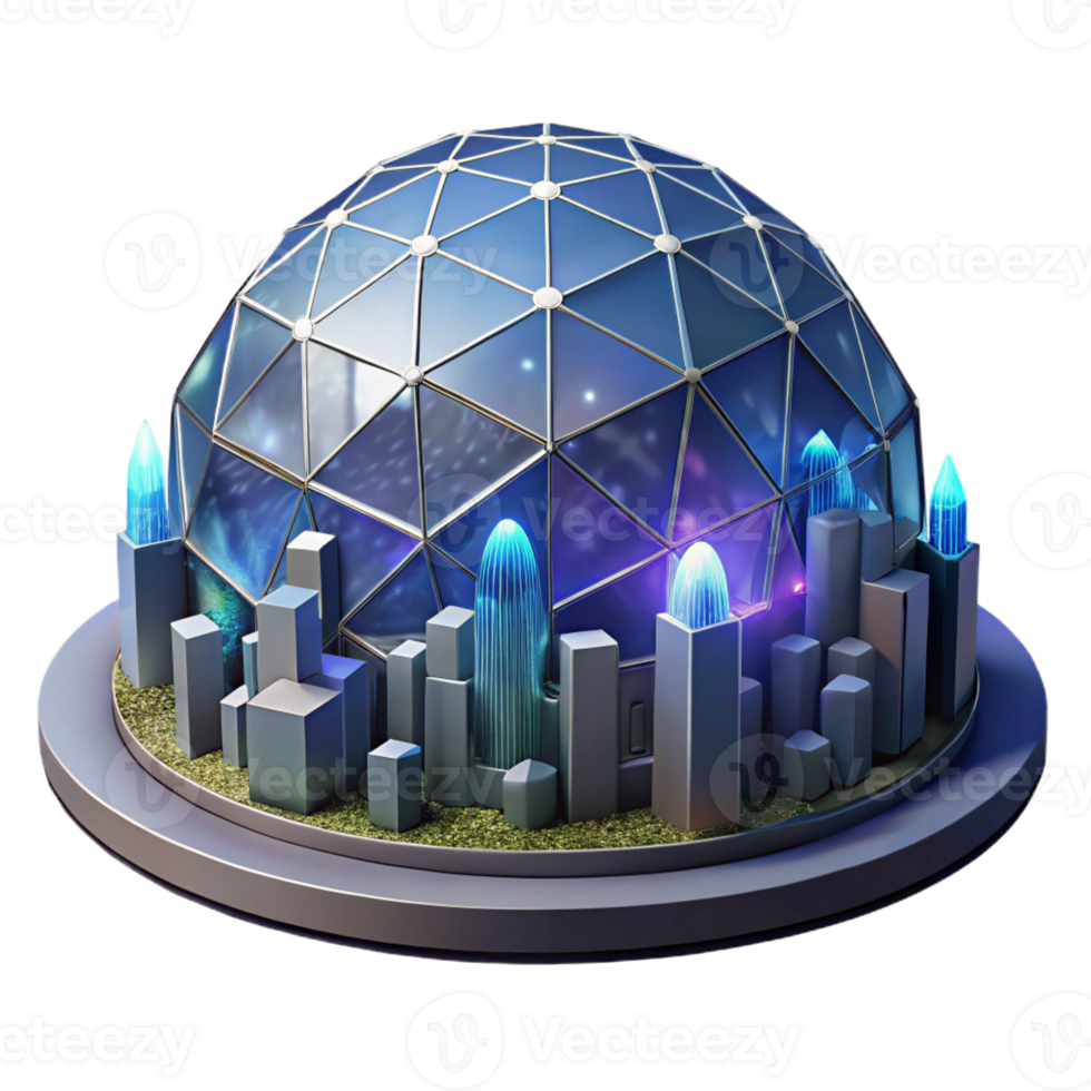 serene classic A Giant Geodesic Dome Housing a Futurist detailed png
