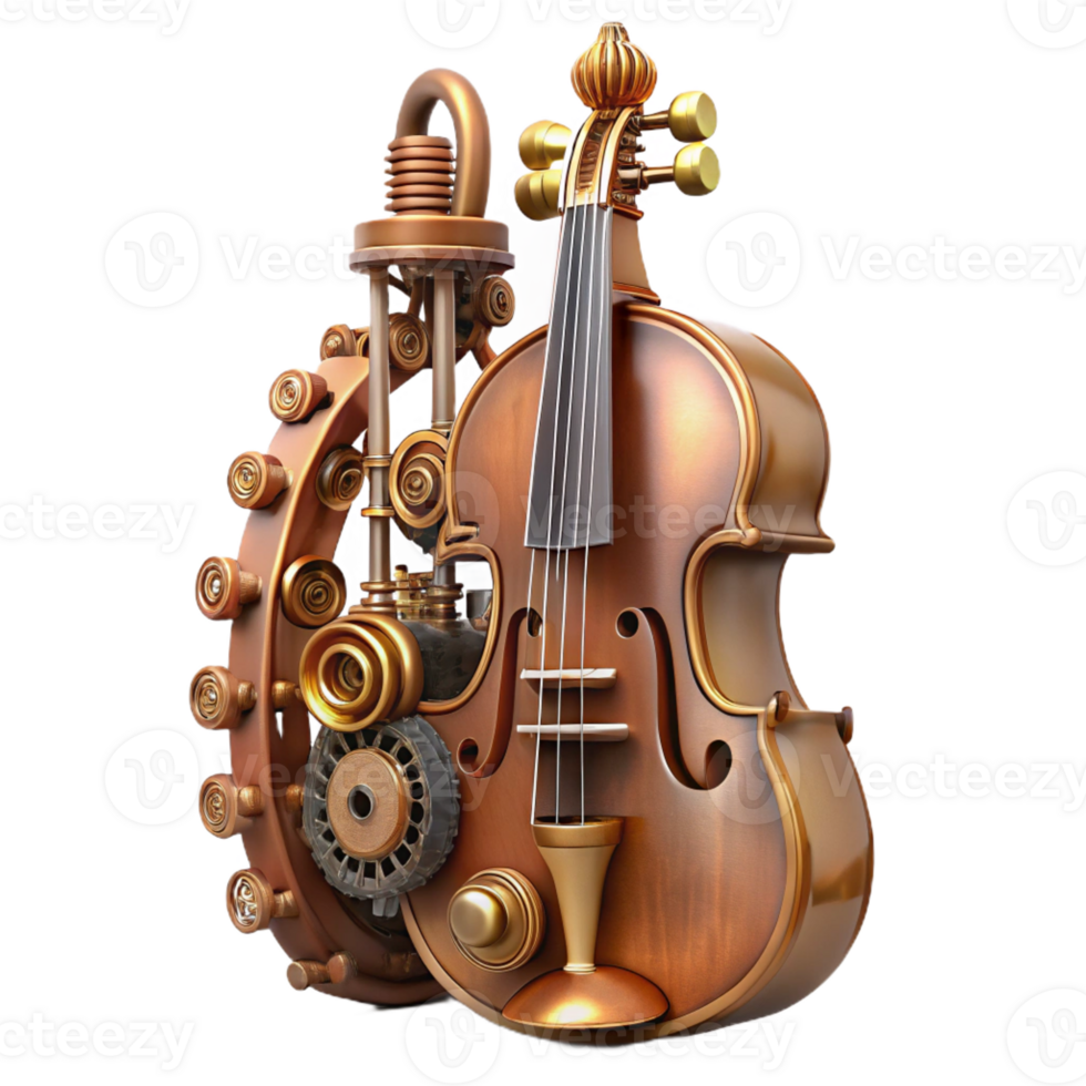 elegant classic A Steampunk Musical Instrument Resembling high resolution png