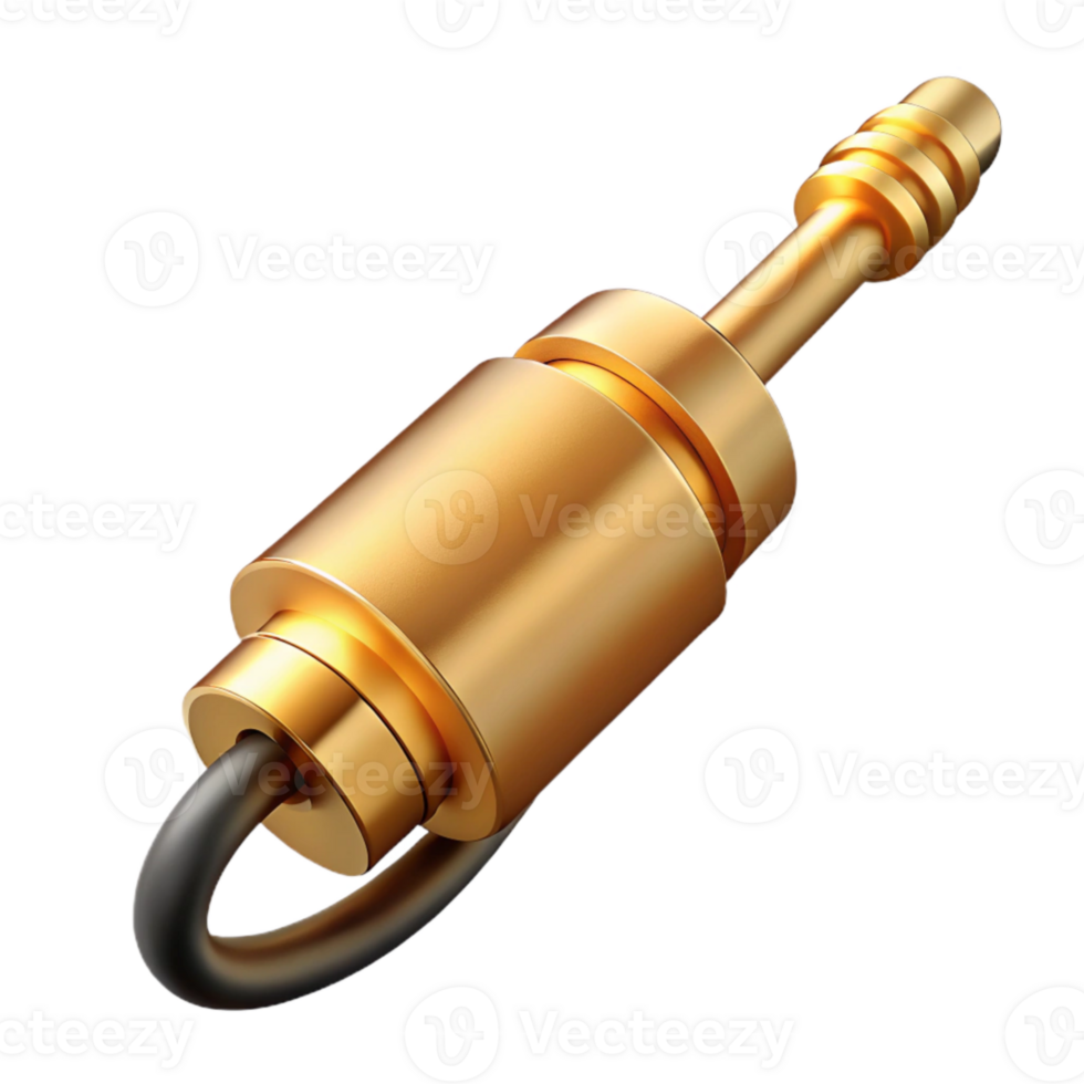 wonderful rustic Audio Cable Gold Plated Connectors Cutout authentic png