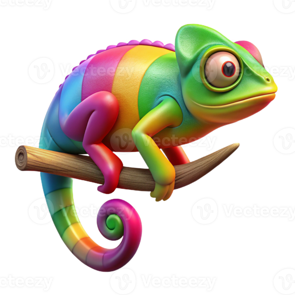 impressive artistic A Chameleon Perched on a Branch Vibrant authentic png